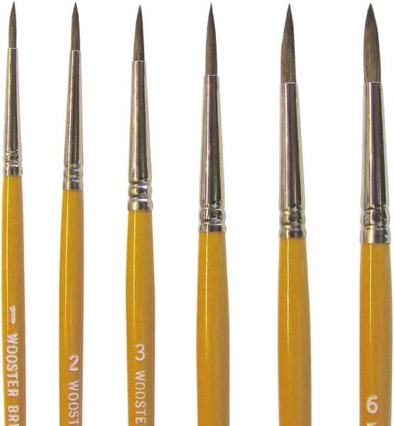 Wooster Brush - #1 Camel Hair Artist's Paint Brush - 3/32" Wide, 13/32" Bristle Length, 5-51/64" Plastic Handle - Caliber Tooling