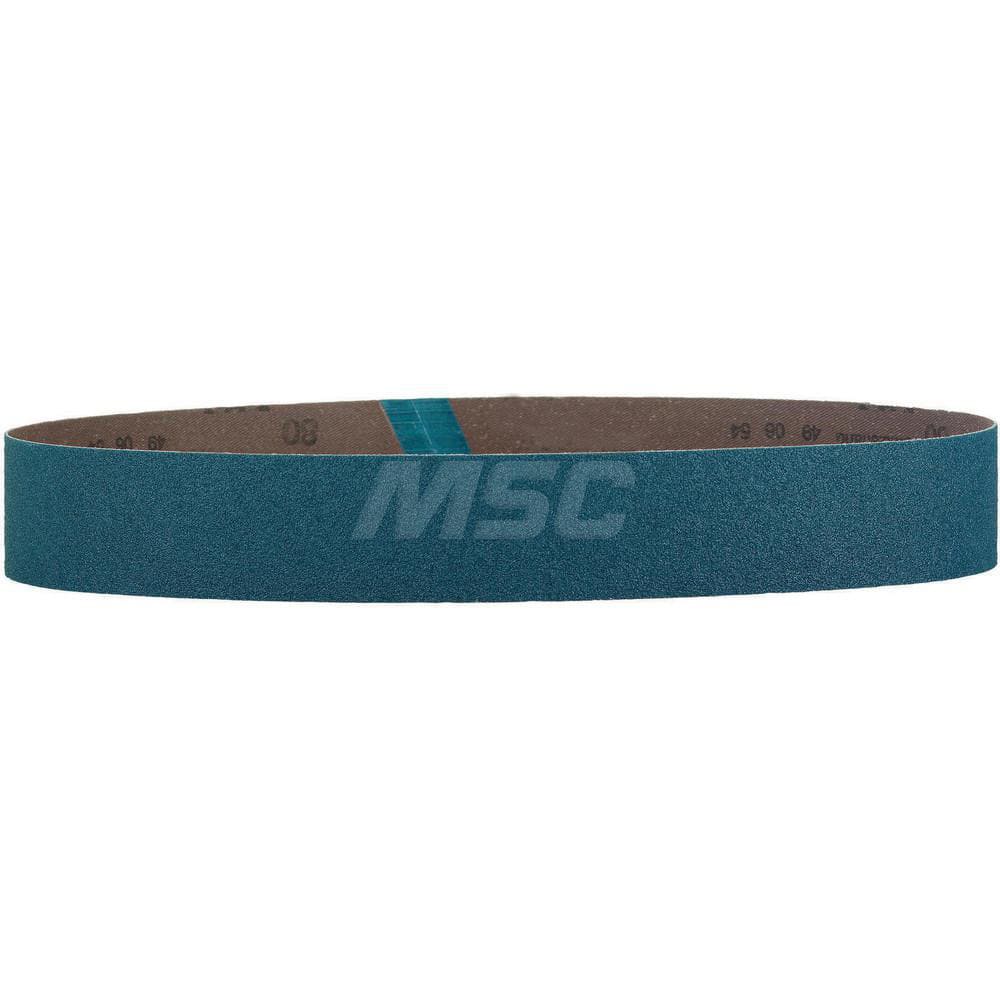 Abrasive Belt: 1-1/2″ Width, 30″ OAL, 60 Grit, Zirconia Alumina Coated, Dry