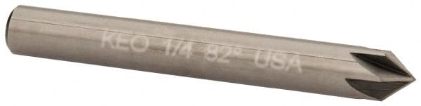 Keo - 1/4" Head Diam, 1/4" Shank Diam, 6 Flute 82° Solid Carbide Countersink - Caliber Tooling