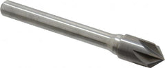 Keo - 3/8" Head Diam, 1/4" Shank Diam, 6 Flute 90° Solid Carbide Countersink - Bright Finish, 2-5/8" OAL, Single End - Caliber Tooling