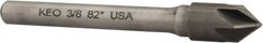 Keo - 3/8" Head Diam, 1/4" Shank Diam, 6 Flute 82° Solid Carbide Countersink - Bright Finish, 2-5/8" OAL, Single End - Caliber Tooling