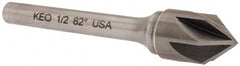 Keo - 1/2" Head Diam, 1/4" Shank Diam, 6 Flute 82° Solid Carbide Countersink - Caliber Tooling