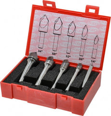 Keo - 5 Piece, 1/4 to 3/4" Head Diam, 82° Included Angle, Single End Countersink Set - Caliber Tooling