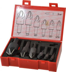 Keo - 7 Piece, 1/4 to 1" Head Diam, 82° Included Angle, Single End Countersink Set - Caliber Tooling