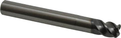 OSG - 3/8", 4 Flute, Single End, Solid Carbide, 0.06" Corner Radius End Mill - 3" OAL, 45° Helix, Right Hand Flute, 3/8" LOC, Right Hand Cut, 1" Extended Reach - Caliber Tooling