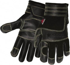 MCR Safety - Size M Cowhide General Protection Work Gloves - For Work & Driver, Uncoated, Adjustable Closure Cuff, Black, Paired - Caliber Tooling