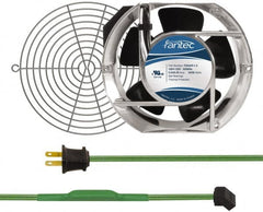 Made in USA - 115 Volts, AC, 240 CFM, Oval Tube Axial Fan Kit - 0.46 Amp Rating, Includes Fan, Fan Filter, 151mm High x 172mm Wide x 51mm Deep, Thermostatically Controlled Fan Cord - Caliber Tooling