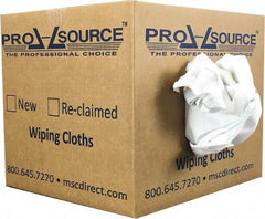 PRO-SOURCE - Cotton Reclaimed Rags - White, Sheeting, Lint Free, 10 Lbs. at 3 to 5 per Pound, Box - Caliber Tooling