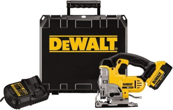 DeWALT - 20 Volt, 3,000 SPM, 1" Stroke Length, Lithium-Ion Cordless Jigsaw - 90° Cutting Angle, Series 20V MAX Battery Included - Caliber Tooling