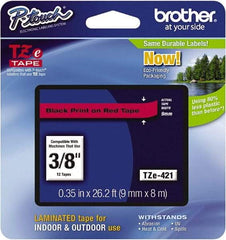 Brother - 3/8" Wide, Red Tape Cassette - For Label Maker - Caliber Tooling