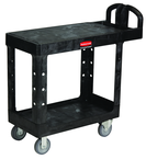HD Utility Cart 2 shelf (flat) 16 x 30 - Push Handle - Storage compartments, holsters and hooks -- 500 lb capacity - Caliber Tooling