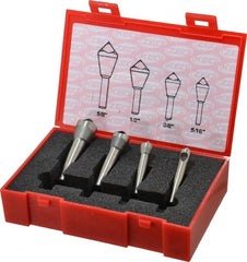 Keo - 4 Piece, 5/16 to 5/8" Head Diam, 100° Included Angle, Single End Countersink Set - Caliber Tooling