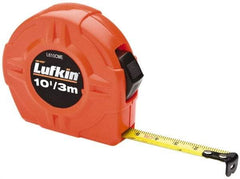 Lufkin - 10' x 1/2" Yellow Blade Tape Measure - 1/16" & 1mm Graduation, A13 Graduation Style, High-Visibility Orange Case - Caliber Tooling