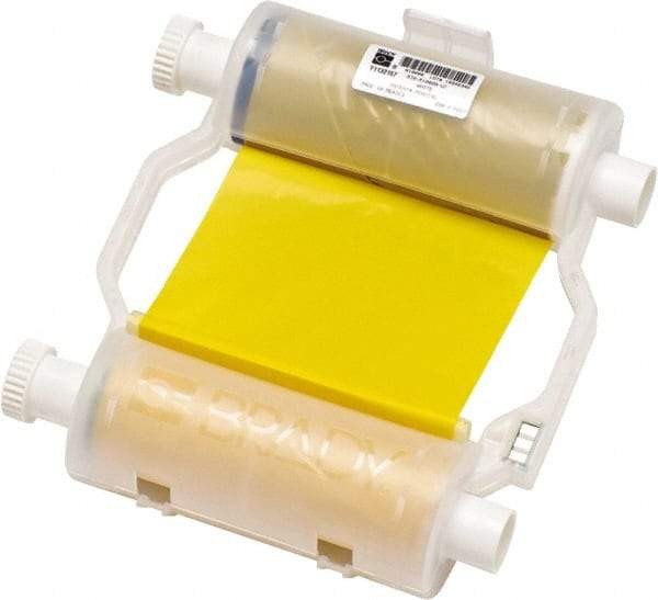 Brady - 4.33" Wide, Yellow & White Resin Ribbon 1 Color Ribbon Cartridge - For BBP30 Label Printer, BBP33 Label Printer, BBP35 Multicolor Sign & Label Printer, BBP37 Color & Cut Sign & Label Printer, BradyPrinter S3100, BBP31 Sign & Label Printer - Caliber Tooling