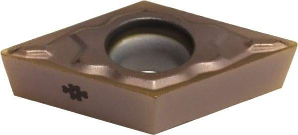 Sumitomo - DCMT32.51 ELU Grade AC530U Carbide Turning Insert - TiAlN/AlCrN Finish, 55° Diamond, 3/8" Inscr Circle, 5/32" Thick, 1/64" Corner Radius - Caliber Tooling