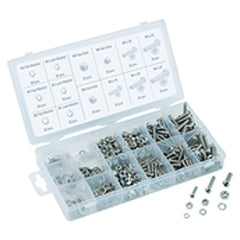 475 Pieces Metric Nut & Bolt Assortment - Machine screws, lock washers, flat washers and hex nut - Caliber Tooling