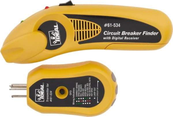 Ideal - 240 to 120 VAC, 47 to 63 Hz, Screenless Circuit Breaker Finder - 9 Volt, Includes GFCI Receptacle Tester, Noncontact Voltage Sensor - Caliber Tooling