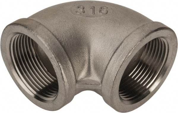 Value Collection - 1-1/4" Grade 316 Stainless Steel Pipe 90° Elbow - FNPT x FNPT End Connections, 150 psi - Caliber Tooling