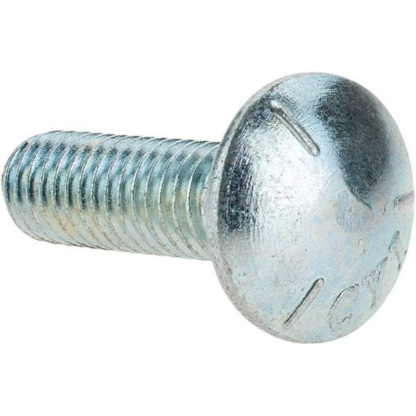 Value Collection - 3/8-16 UNC 1-1/4" Length Under Head, Standard Square Neck, Carriage Bolt - Grade 5 Steel, Zinc-Plated Finish - Caliber Tooling