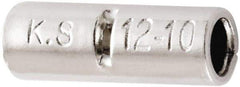 Value Collection - 12 to 10 AWG Compatible, Noninsulated, Crimp-On Butt Splice Terminal - 2 Wire Entries, Copper Contacts, 0.591" OAL - Caliber Tooling