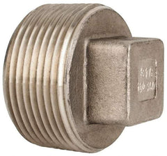 Value Collection - 1-1/4" Grade 316 Stainless Steel Pipe Square Head Plug - MNPT End Connections, 150 psi - Caliber Tooling