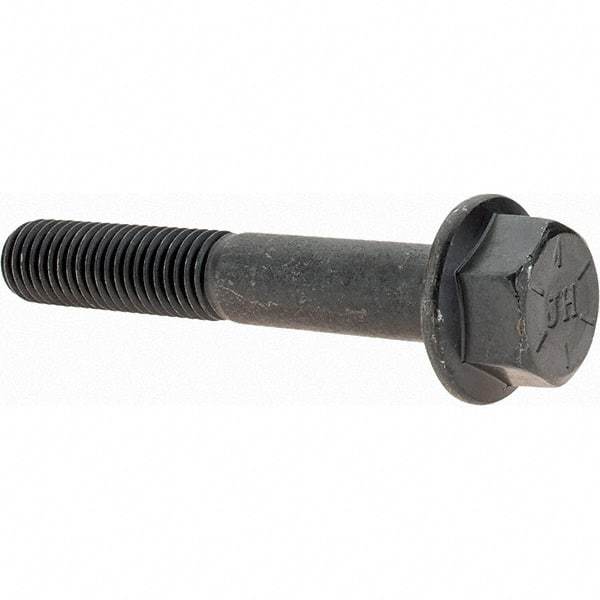 Value Collection - 5/8-11 UNC, 4" Length Under Head, Hex Drive Flange Bolt - 1-1/2" Thread Length, Grade 8 Alloy Steel, Smooth Flange, Uncoated - Caliber Tooling