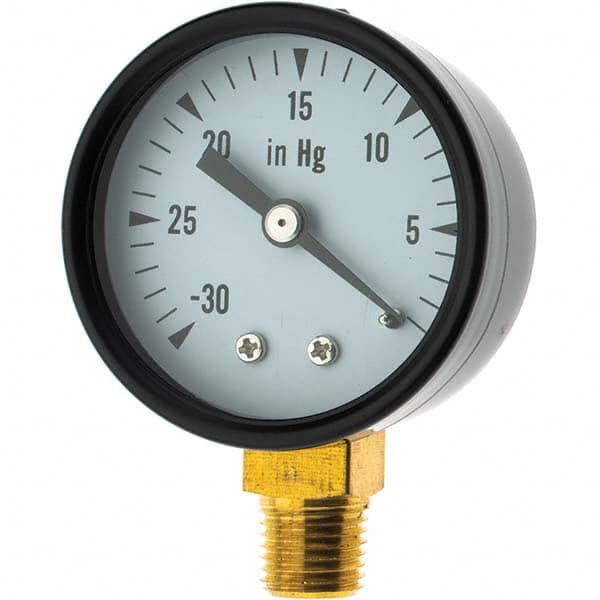 Value Collection - Vacuum Gauges Type: Analog Vacuum Gauge Thread Size: 1/4 - Caliber Tooling