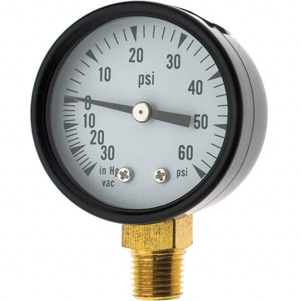 Value Collection - Vacuum Gauges Type: Analog Vacuum Gauge Thread Size: 1/4 - Caliber Tooling