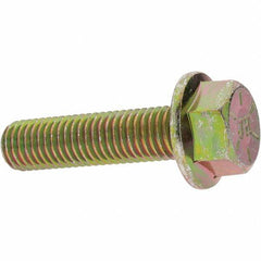 Value Collection - 5/8-11 UNC, 2-1/2" Length Under Head, Hex Drive Flange Bolt - 2-1/2" Thread Length, Grade 8 Alloy Steel, Smooth Flange, Zinc Yellow Dichromate Finish - Caliber Tooling