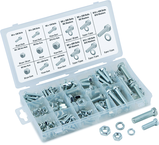 240 Pc. Metric Nut & Bolt Assortment - Bolts; hex nuts and washers. Zinc Oxide finish - Caliber Tooling