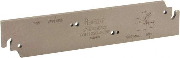 Iscar - 1.26" Blade Height, 0.134" Blade Width, 5-29/32" OAL, Neutral Cut, Single End Indexable Cut-Off Blade - TGFH Blade, Tang-Grip Series - Caliber Tooling