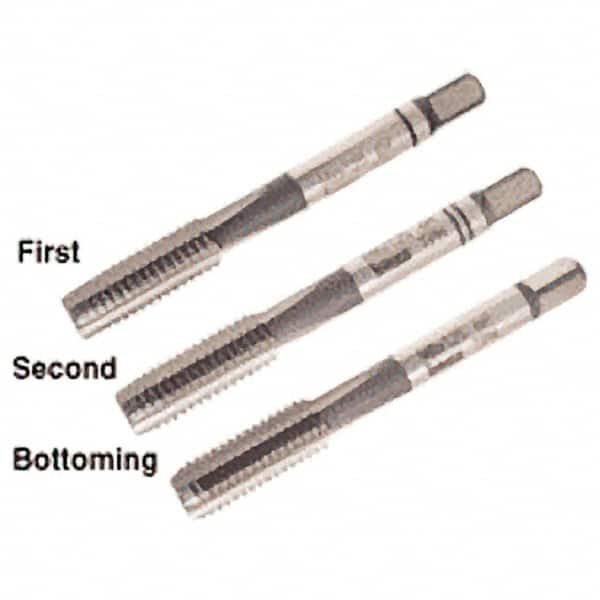 Iscar - M9x1.25 Metric Coarse, 4 Flute, Bottoming, Plug & Taper, Uncoated, Uncoated Finish, High Speed Steel Tap Set - Right Hand Cut, 63mm OAL, 0.787" Thread Length, 6H Class of Fit, Series TPH - Exact Industrial Supply