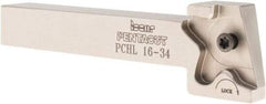 Iscar - External Thread, 0.3937" Max Depth of Cut, 1.5mm Min Groove Width, 120mm OAL, Left Hand Indexable Grooving Cutoff Toolholder - 16mm Shank Height x 16mm Shank Width, PENTA 34.. Insert Style, PCH Toolholder Style, Series PentaCut - Caliber Tooling