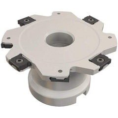 Iscar - Shell Mount A Connection, 0.157" Cutting Width, 22.5mm Depth of Cut, 80mm Cutter Diam, 22mm Hole Diam, 10 Tooth Indexable Slotting Cutter - FDN-LN08 Toolholder, LNET Insert, Right Hand Cutting Direction - Caliber Tooling