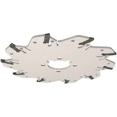 Iscar - Arbor Hole Connection, 0.106" Cutting Width, 39mm Depth of Cut, 160mm Cutter Diam, 32mm Hole Diam, 10 Tooth Indexable Slotting Cutter - GM-DG Toolholder, GIM, GIMY, GIP, GIPA Insert, Right Hand Cutting Direction - Caliber Tooling