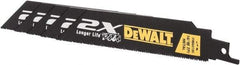 DeWALT - 6" Long x 1" Thick, Bi-Metal Reciprocating Saw Blade - Straight Profile, 14 to 18 TPI, Toothed Edge - Caliber Tooling