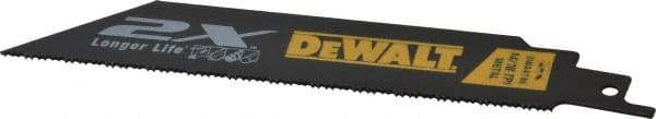 DeWALT - 6" Long x 1" Thick, Bi-Metal Reciprocating Saw Blade - Straight Profile, 14 to 18 TPI, Toothed Edge - Caliber Tooling