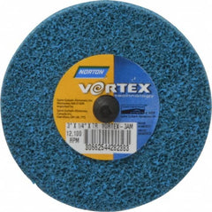 Norton - 3" Medium Grade Aluminum Oxide Deburring Disc - Quick Change Connection - Caliber Tooling