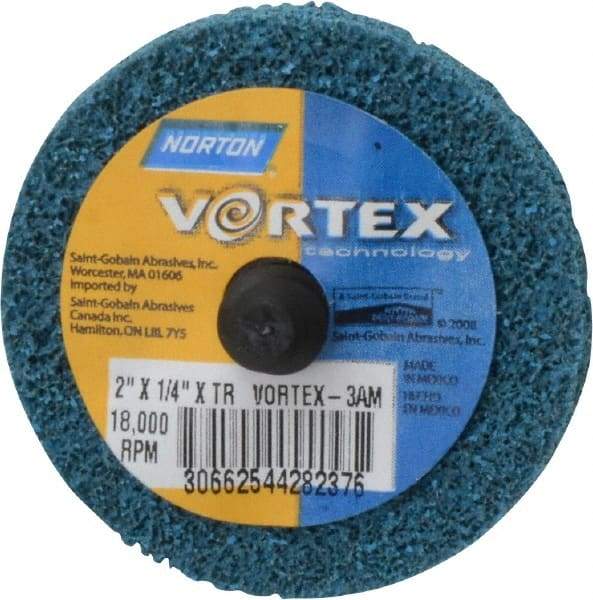 Norton - 2" Medium Grade Aluminum Oxide Deburring Disc - Quick Change Connection - Caliber Tooling