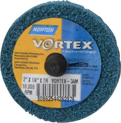 Norton - 2" Medium Grade Aluminum Oxide Deburring Disc - Quick Change Connection - Caliber Tooling