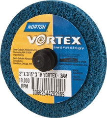 Norton - 2" Medium Grade Aluminum Oxide Deburring Disc - Quick Change Connection - Caliber Tooling