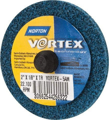 Norton - 2" Medium Grade Aluminum Oxide Deburring Disc - Quick Change Connection - Caliber Tooling