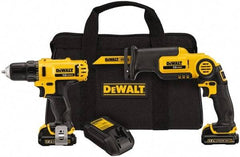 DeWALT - 12 Volt Cordless Tool Combination Kit - Includes 3/8" Drill/Driver & Pivot Reciprocating Saw, Lithium-Ion Battery Included - Caliber Tooling