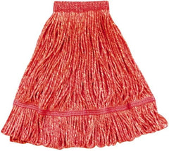 PRO-SOURCE - 13" Red Head Band, Large Blended Fiber Loop End Mop Pad - Quick Change Connection - Caliber Tooling