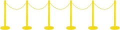 PRO-SAFE - 40" High Plastic Pedestrian Warning Post Kit - 50' Long Rope - Caliber Tooling