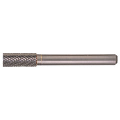 SB-5 Double Cut Solid Carbide Bur-Cylindrical with End Cut - Exact Industrial Supply