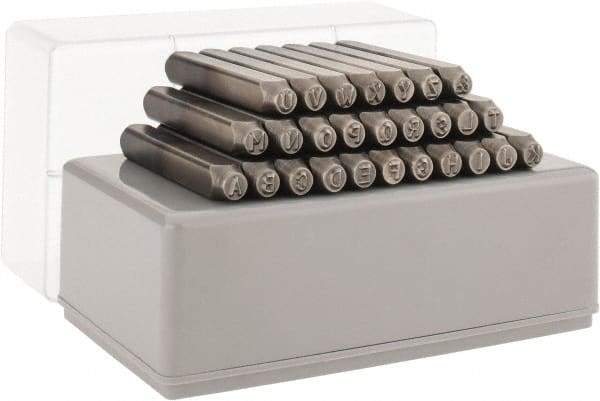 C.H. Hanson - 27 Piece, 5/32" Character Steel Stamp Set - Letters, Heavy Duty - Caliber Tooling