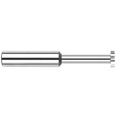 Harvey Tool - 1/2" Cut Diam, 3/16" Cut Width, 1/2" Shank, Straight-Tooth Woodruff Keyseat Cutter - Exact Industrial Supply