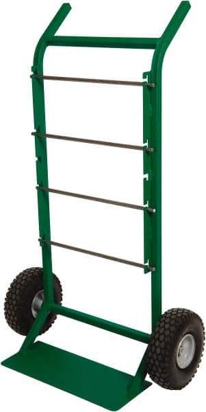 Greenlee - 200 Lb Capacity 48" OAH Hand Truck - Steel Handle, Steel, Solid Rubber Tread with Solid Plastic Hub Wheels - Caliber Tooling