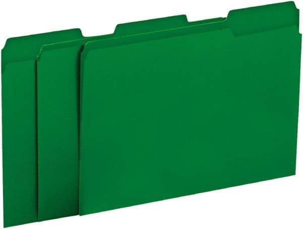 UNIVERSAL - 8-1/2 x 11", Letter Size, Green, File Folders with Top Tab - 11 Point Stock, 1/3 Tab Cut Location - Caliber Tooling